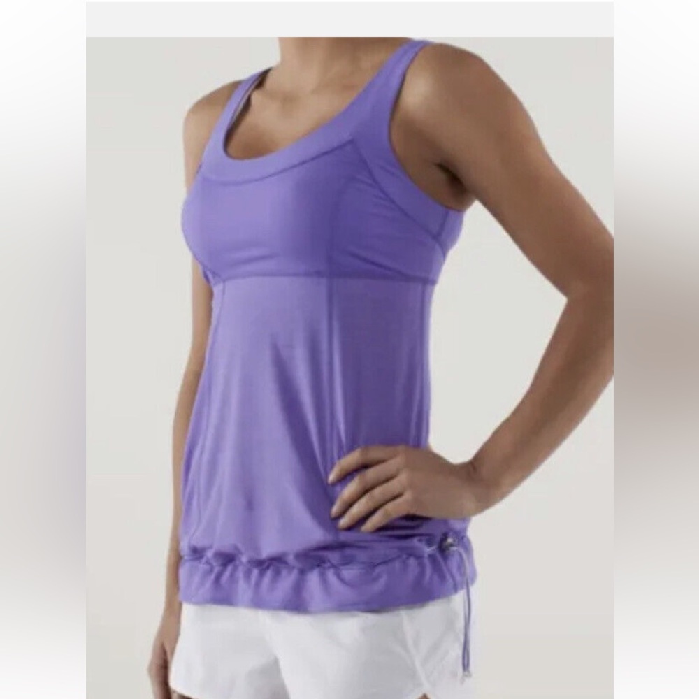 Lululemon Run Ta Ta Topper Power Purple Moisture-wicking Luxtreme Silverescent 6